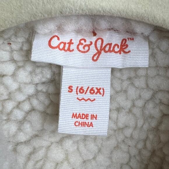 CAT & JACK Girls Sherpa Lined Corduroy Jacket Button Up Burnt Orange Size 6 NWT - Picture 5 of 6